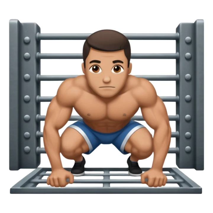 Prisoner doing pushups in front of jail cell sticker