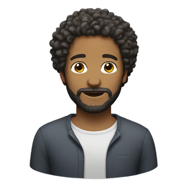 man with curly hair and beard sticker
