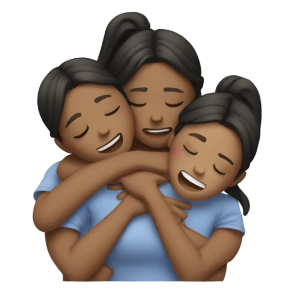 Four girls hugging each other and crying sticker