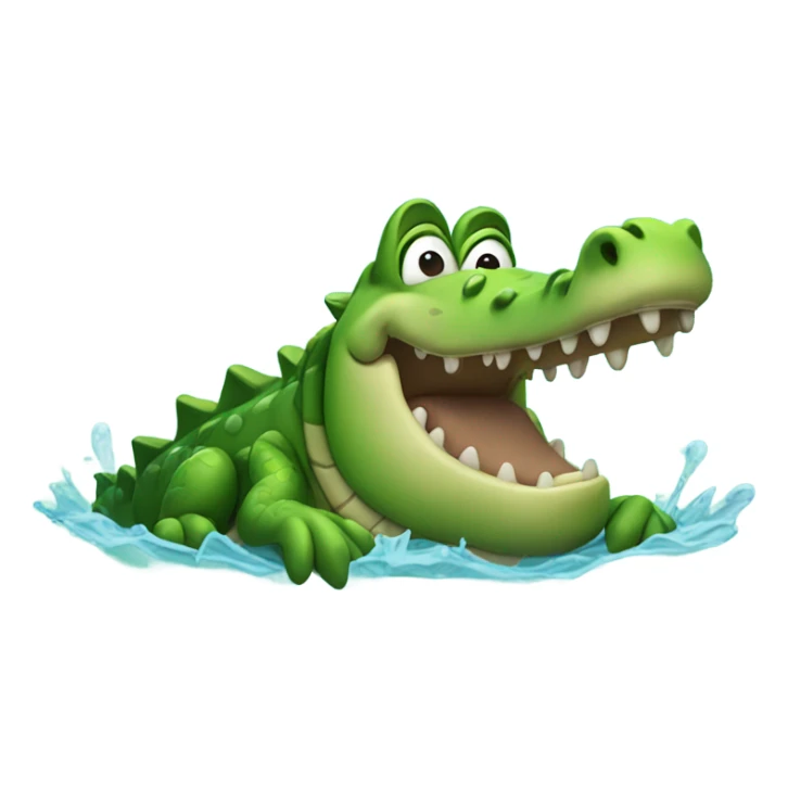 Waving crocodile in the water sticker