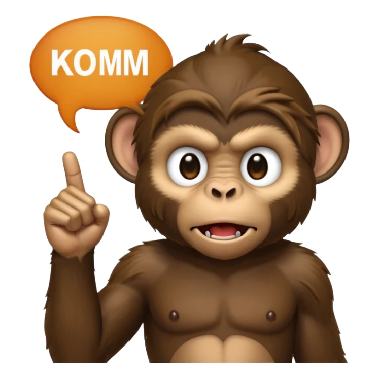 black monkey holding the middlefinge with a speech bubble saying "komm apex du penis" sticker