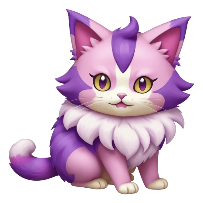 Skitty-Delcatty-Pokémon-Fakémon-hybrid-creature (full body) sticker
