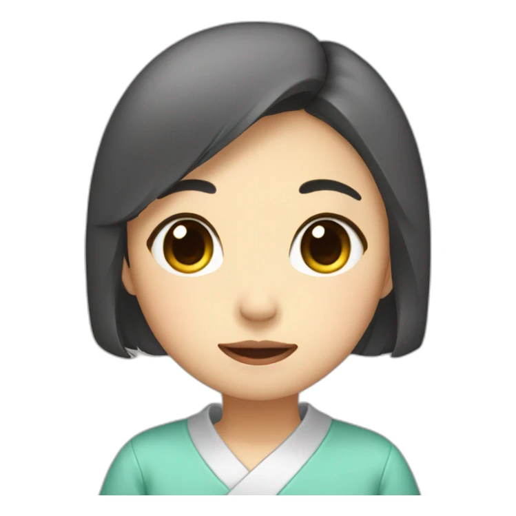 Japanese girl, cute, saying "sorry" sticker