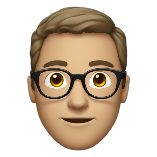 white-male-brunette-black-round-glasses sticker