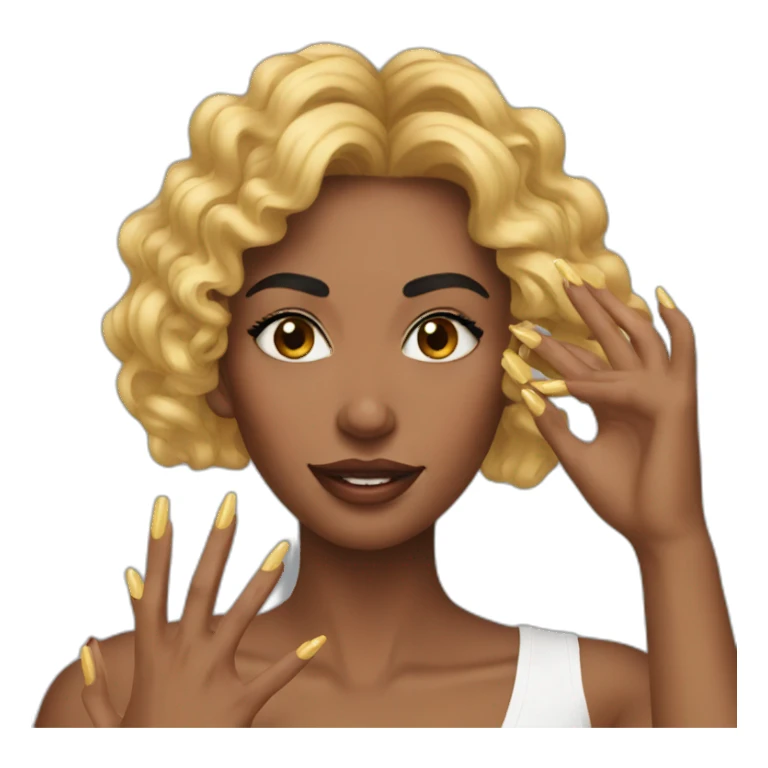 woman who does these nails and her hair sticker