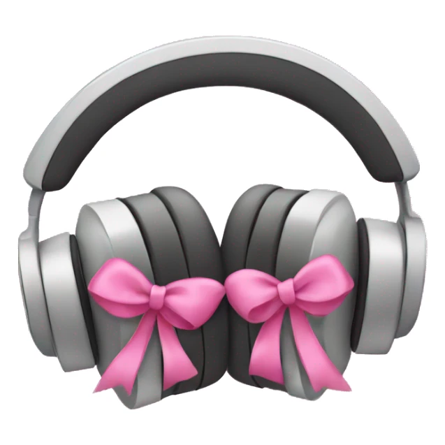 Headphones with pink bows on each side sticker