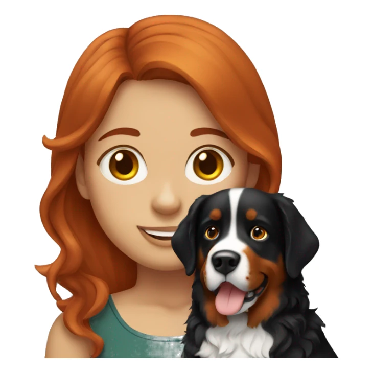 redhead girl with bernese mountain dog sticker