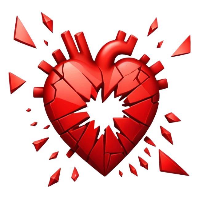 a heart broke into piesces sticker