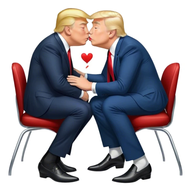 Donald trump kissing Elon musk’s feet sticker