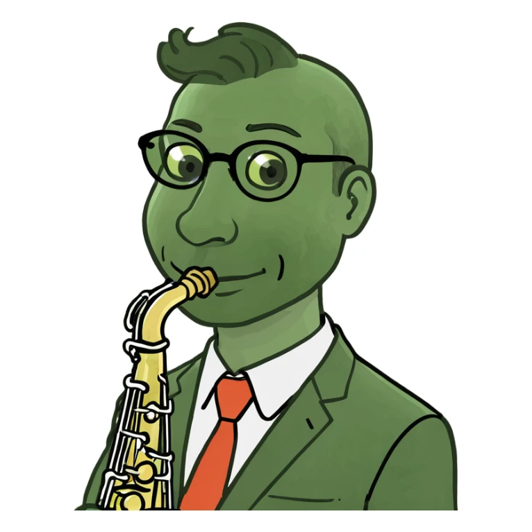 Fredy Uribe with a saxophone  sticker