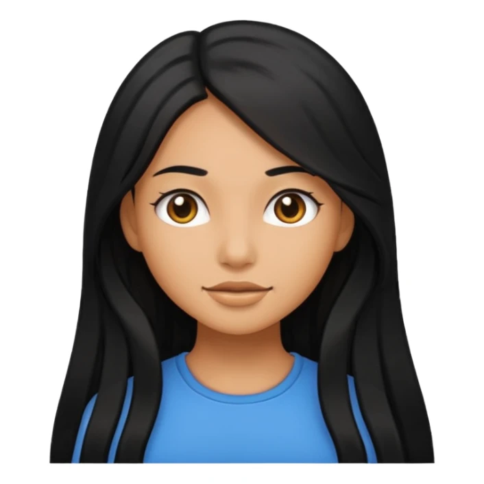 tan skin girl with long black hair sticker