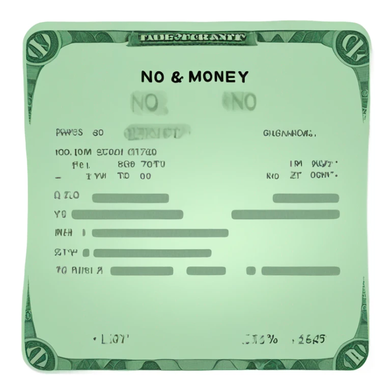 no money bank account sticker