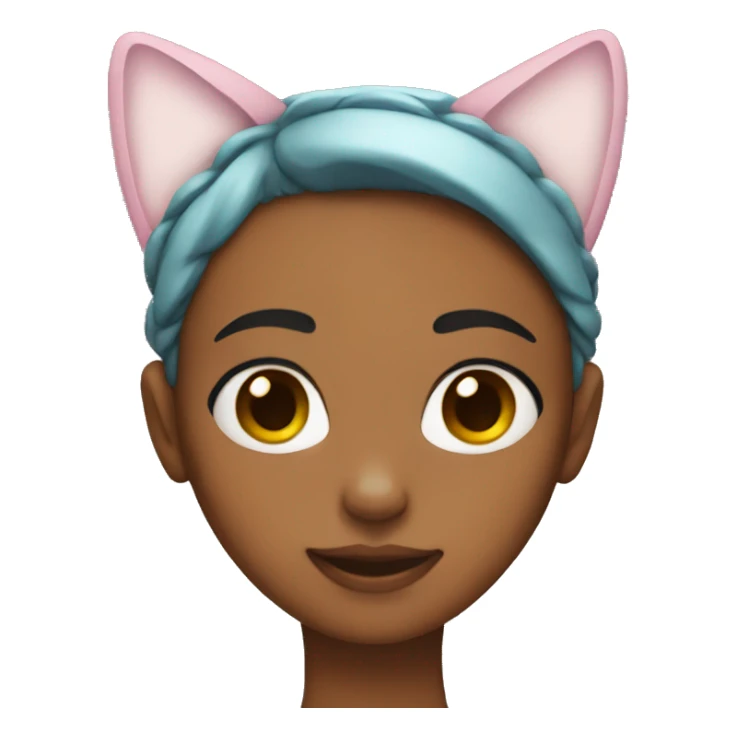 Girl with cat ear headband  sticker