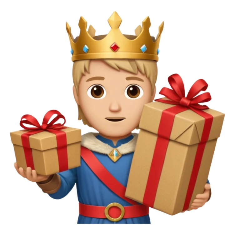 King Arthur hold carton box gift sticker