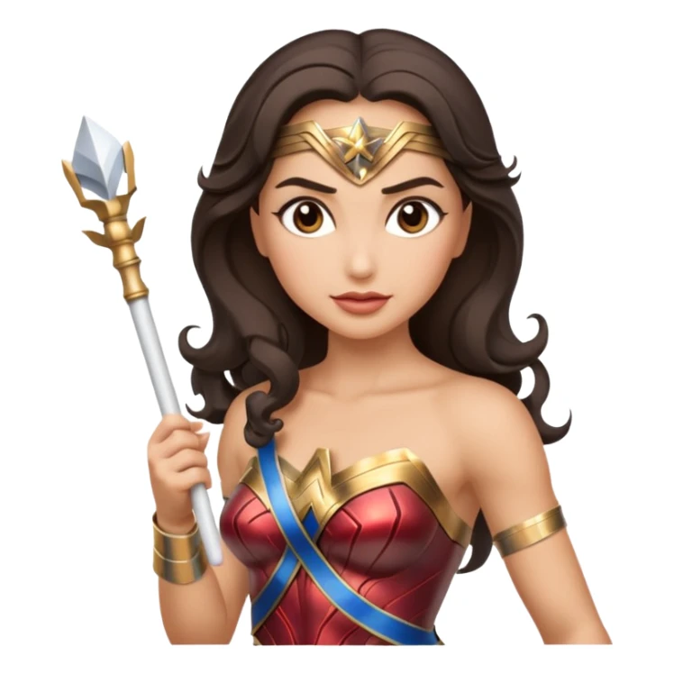 Wonder Woman holding white orchestra baton sticker