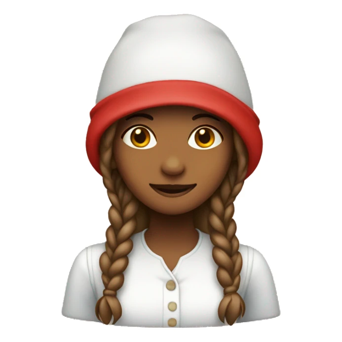 Girl in red wearing a bonnet sticker