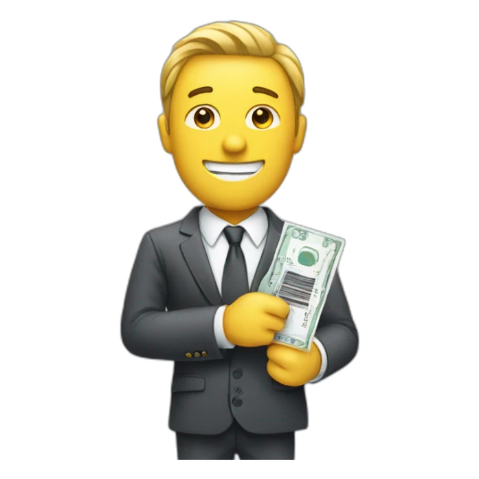 BUSINESSMAN HOLDING A TICKET sticker