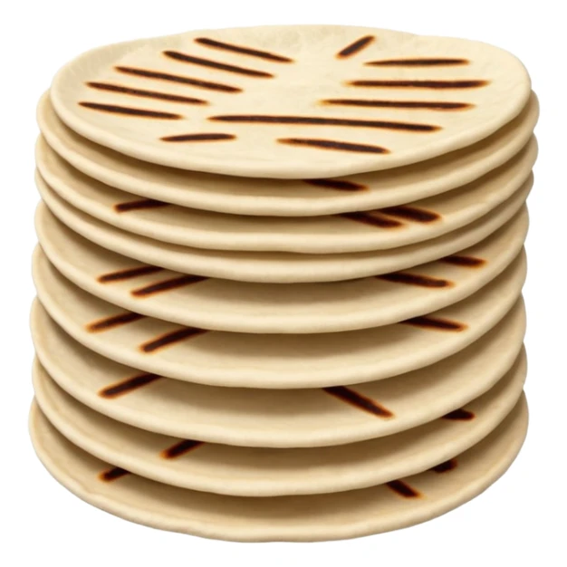 Small Stack of flour tortillas with some grill marks sticker