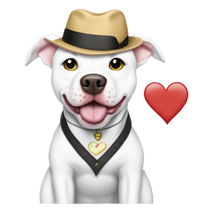 White pitbull with a shirt that says I heart gays sticker