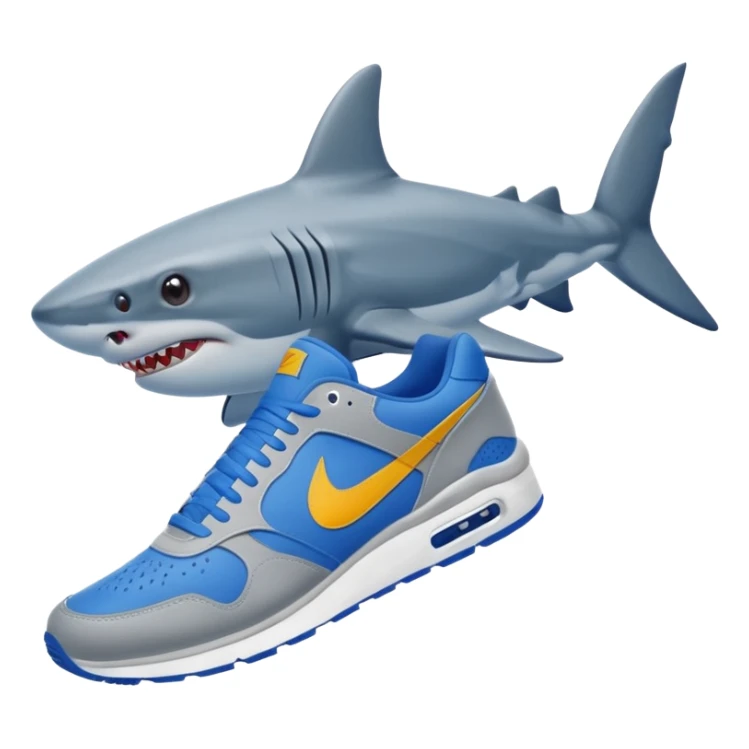 Has a un tiburón con zapatillas azules nike sticker