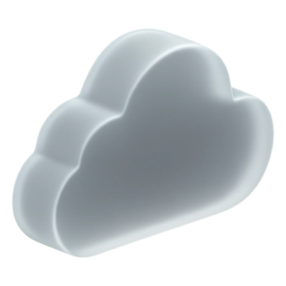 Make the simple cloud icon more transparent in matte glass style, with no background. sticker