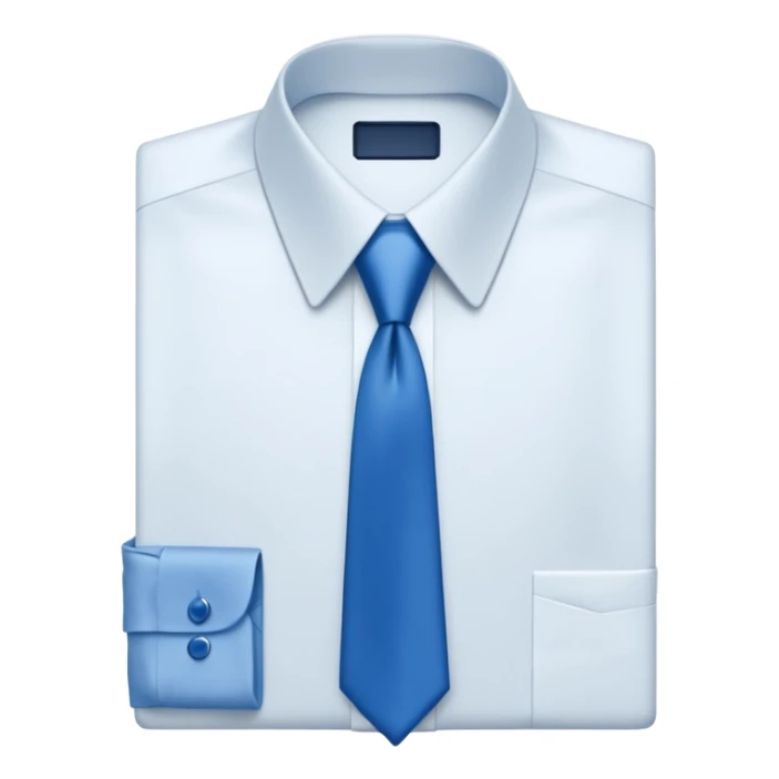 men's blue tie on white shirt, minimalism, no emojis or faces, iOS emoji style sticker