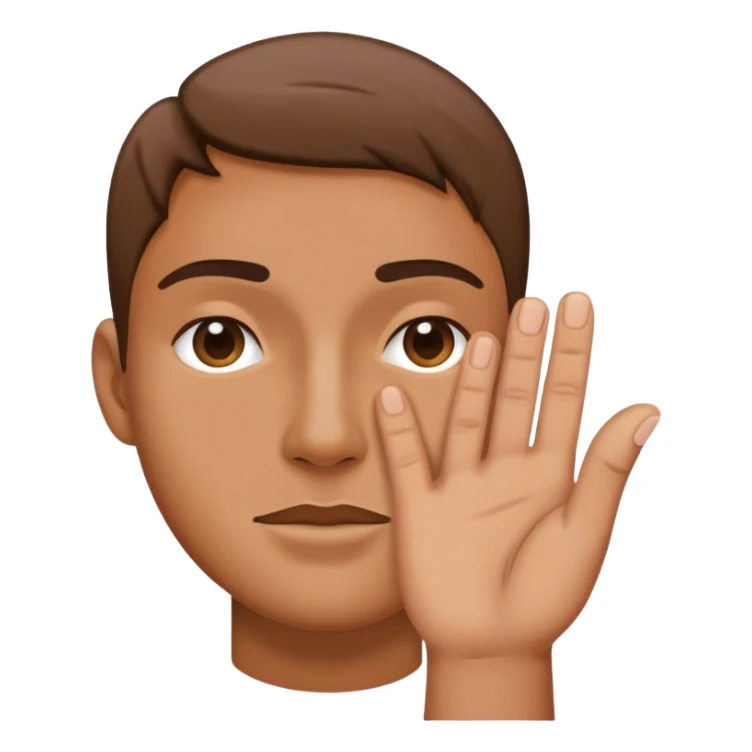 Face with hand halfway leveled in front of face  sticker