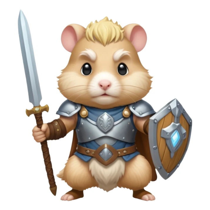valorous Viking hamster in Valhalla, detailed armor, heroic pose, glowing sky sticker