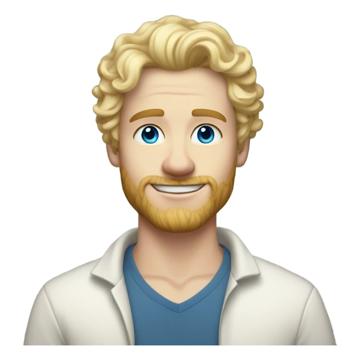 full body light curl blonde 30yo man blue eyed pale skin sticker