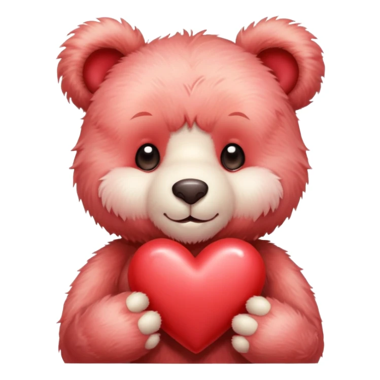 light red cute teddy bear sending hearts and love sticker
