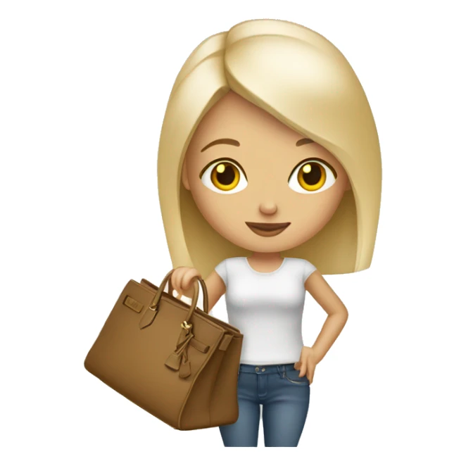Fashion blond girl with birkin bag sticker
