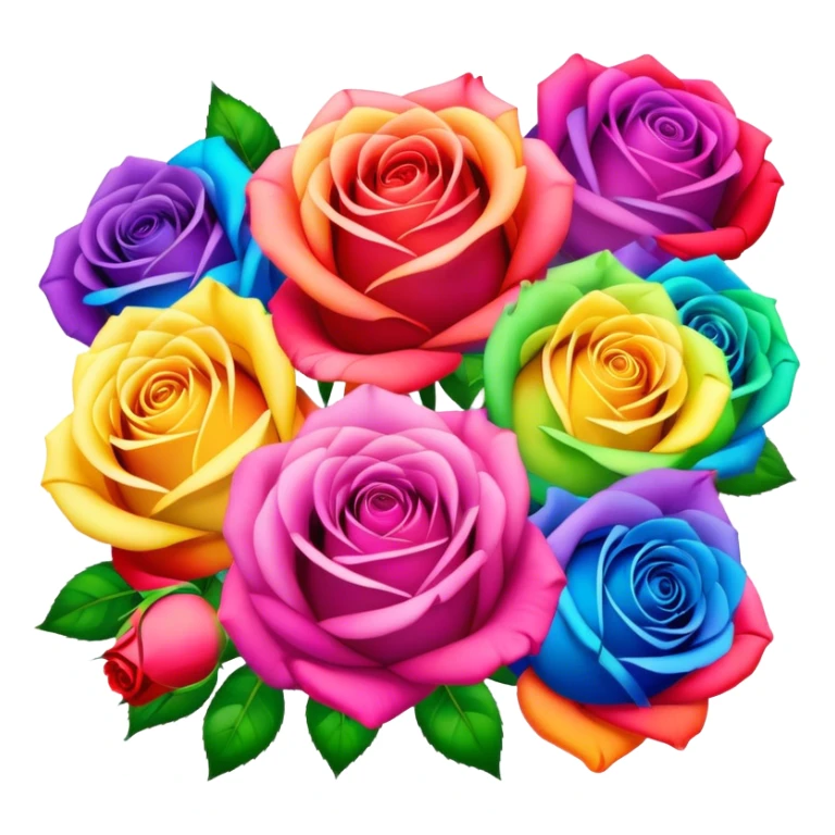Rainbow roses sticker