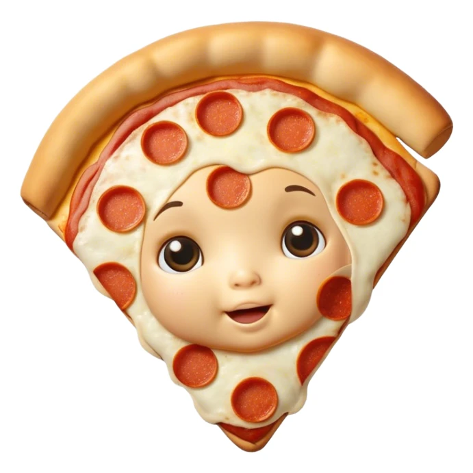 Pizza in the shape of a baby sticker
