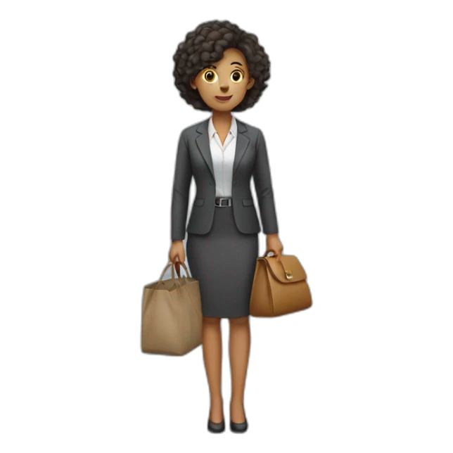 a office girl standing with a bag sticker