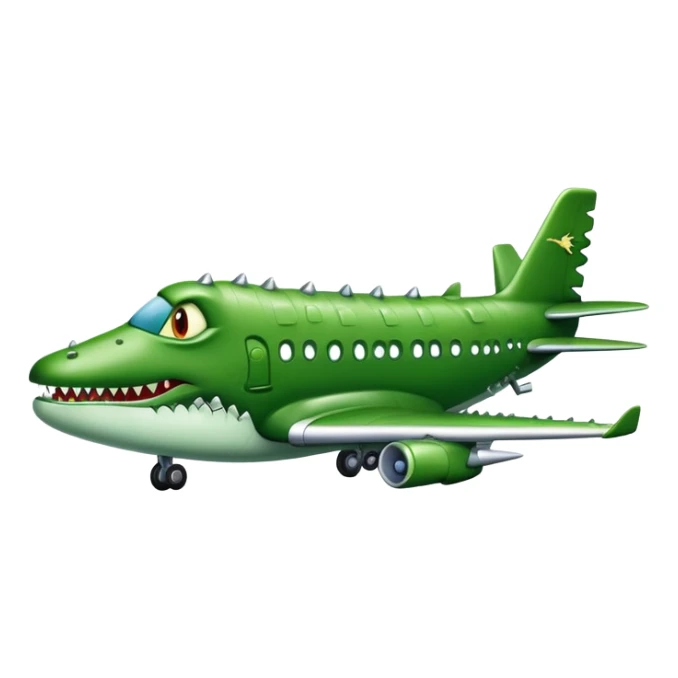 un avión con cara de cocodrilo  sticker