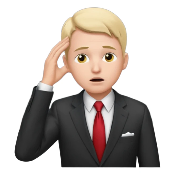 Mach mir einen Trader an der wallstreet der sich fragend an den kopf greift sticker