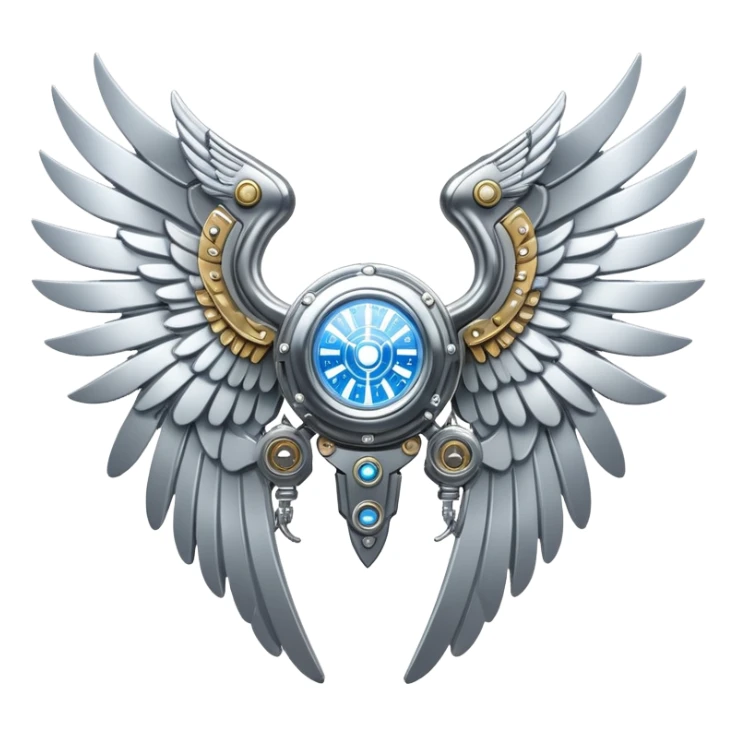 sorayama champion wings mechanical glowing sticker