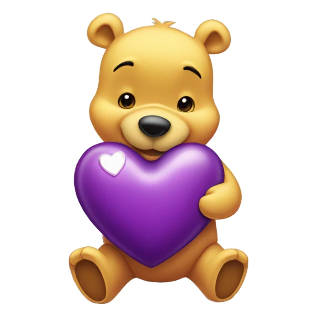 Winnie the Pooh holding a Purple Heart sticker