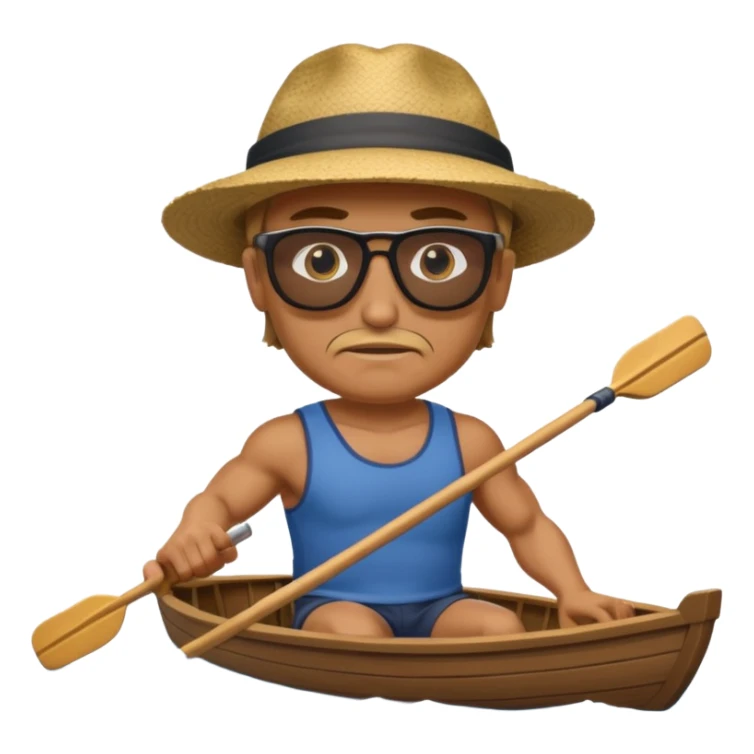 water sports man rowing boat sticker