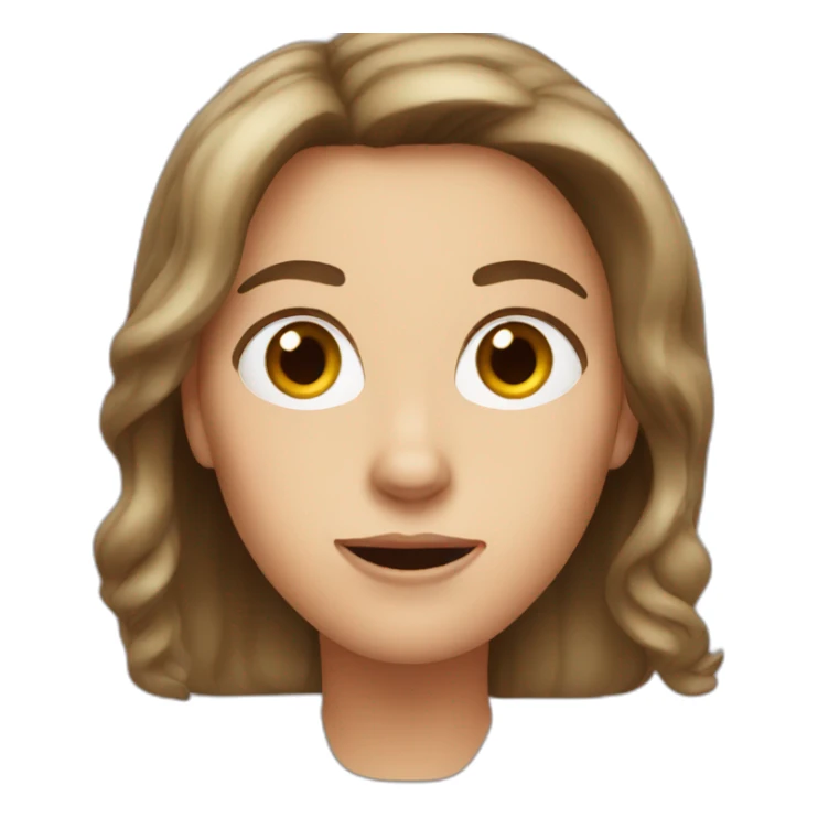 white woman brown hair surprised sticker