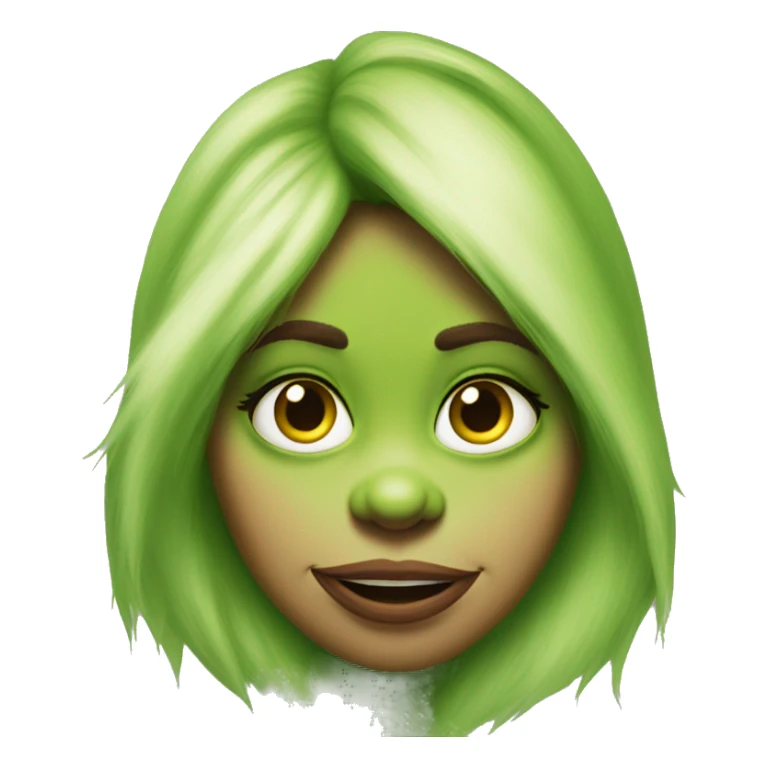 grinch dressed as girl with make up sticker