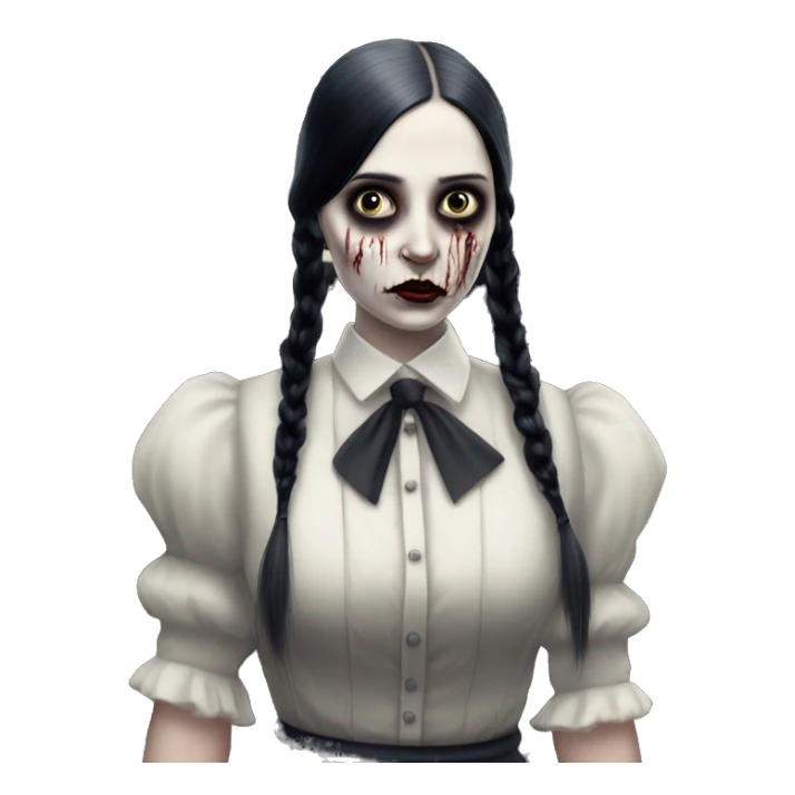 zombie gothic Wednesday Addams.creepy, 1929 ford pickup.  sticker