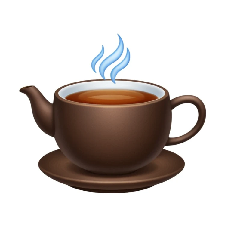 iPhone emoji icon of Pu-erh tea, blue background sticker