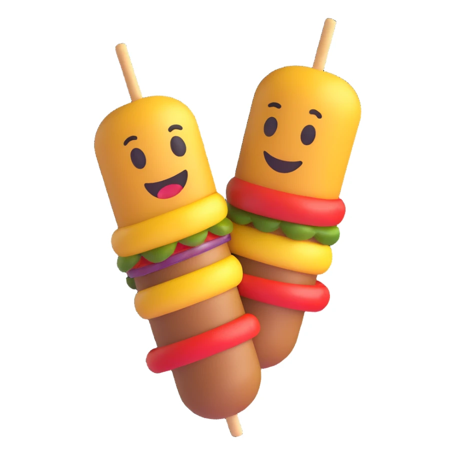 kebab, 3D emoji style, realistic, no text sticker