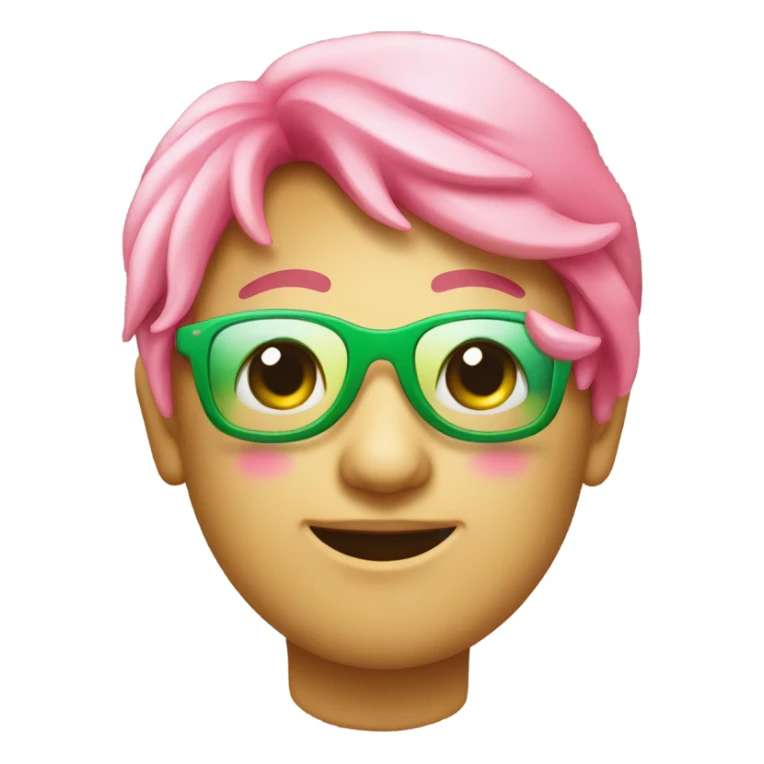 Emoiji met roze en groene kleuren en zonnebril sticker