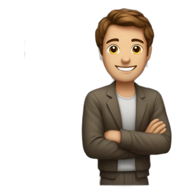 man with short brown hair and kind smile plays in chess sticker