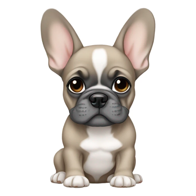 Grey & Tan French Bulldog puppy with grey eyes sticker
