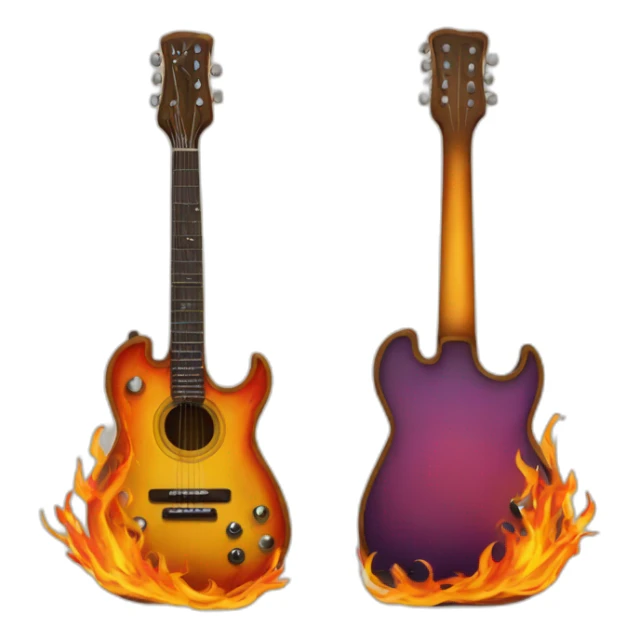 Guitare avec des flammes sticker