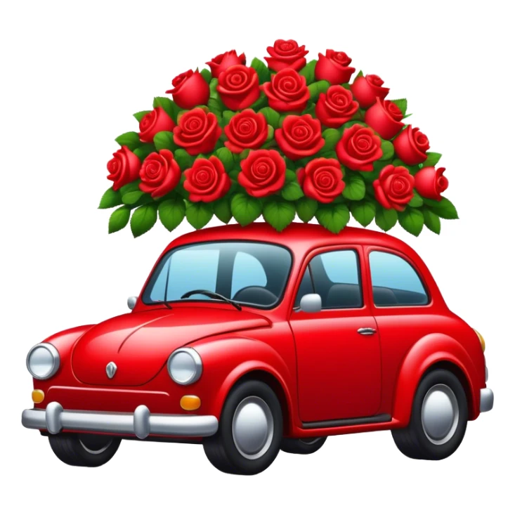 Rose red car in the trunk many Strawberry Red roses black sticker