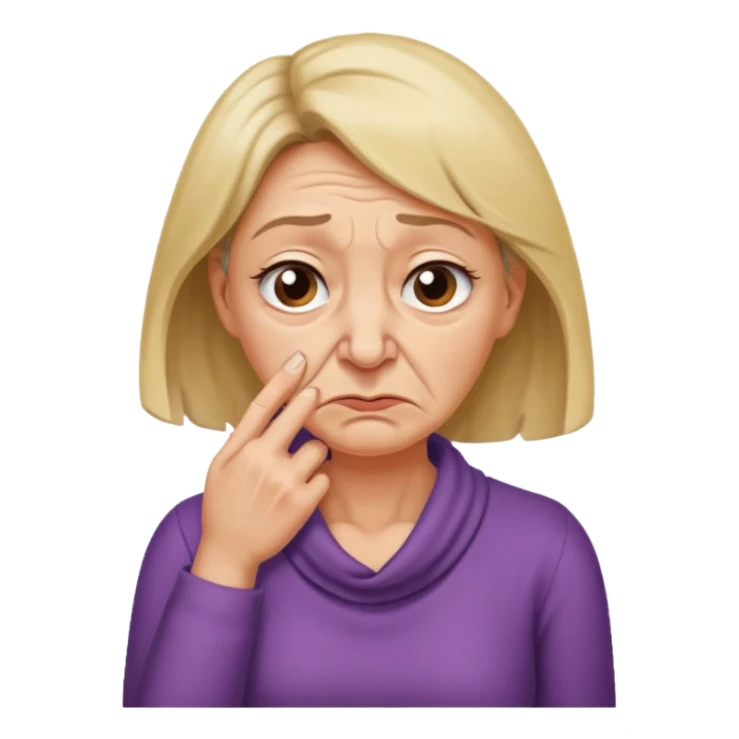 create a woman that is holding her neck because she is smelling something bad sticker